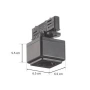 Eutrac stikkontakter multi-adapter 3-faset, svart