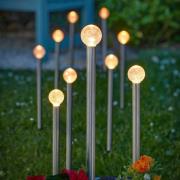 LED-solenergi-jordspyd GlowBall, sett med 10 stk., 44 cm, IP44