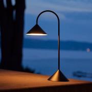 FRANDSEN LED-batteridrevet bordlampe Grasp, svart, 47 cm, metall