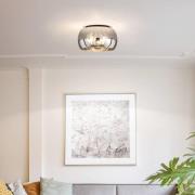 Taklampe Dima, røykfarget glass, Ø 40 cm