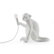 LED-dekobordlampe Monkey Lamp, hvit, sitter