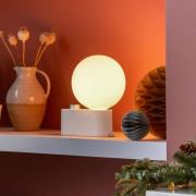 Tala bordlampe Alumina, globe, dim-to-warm, kritthvit