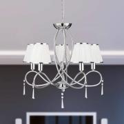 Simplicity lysekrone, 5 lyskilder, stoff, krom/hvit, E14