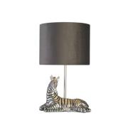 Zebra bordlampe, svart/sølv, kunstharpiks, 26 cm, E27