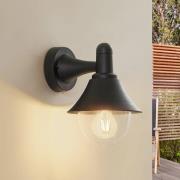 Lindby Keicy utendørs vegglampe, svart, plast, IP44