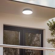 Lindby LED utendørs taklampe Lahja, antrasitt, sensor, IP65