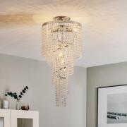 Taklampe Elica med krystallspiral, Ø 35 cm