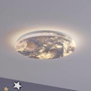 Lindby LED-taklampe Gaios Ø 38 cm, blå, CCT, dimbar