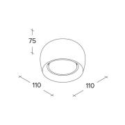 Mysia taklampe, hvit, gips, Ø 11 cm, GX53