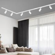 RAIL 230 V skinnesystem, hvit, 6 spots 2,25 m hjørnekontakt