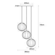 Monsaraz pendellampe, Ø 35 cm, ravfarget/grønn, glass, E27