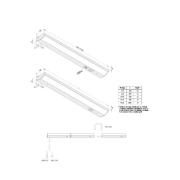 ModuLite F LED-benkbelysning, svart, 60 cm, 3000 K, aluminium