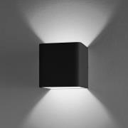 EGG LED-vegglampe Gino, svart 3 000 K 10x10 cm dimbar