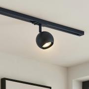 Lindby skinnespot Linaro, GU10, Ø 9 cm, svart, 1-fase