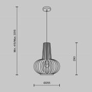 Maytoni Roots hengelampe, Ø 25 cm, høyde 29 cm, tre/svart