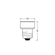 OSRAM LED-pære Star Flat E27 3,5W 2700K utskiftbar ring.