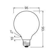 OSRAM LED-pære Globe G95 E27 5W matt 2,700K