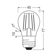 OSRAM LED-filamentpære dråpe E27 1,2W glødetråd 4000K 255lm