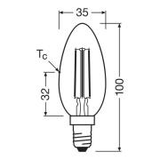 OSRAM LED-filamentpære E14 3,8W 2700K 806lm