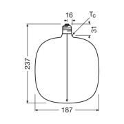 OSRAM LED Vintage Big Oval E27 4,8W 818 Filament røyk dimbar