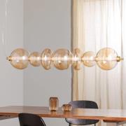 LED-hendellampe Daphne, ravfarget-transparent glass, lengde 118 cm