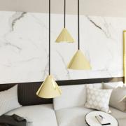 Hengelampe Elit, 3 lyskilder, Ø 20 cm, svart/gull, metall