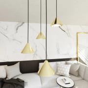 Hengelampe Elit, 4 lyskilder, Ø 30 cm, svart/gull, metall