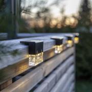 Bubbly Fence LED-solcellelampe, svart, plast, sett med 4 stk