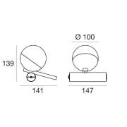 Rossini LED-bordlampe, krom, aluminium, PMMA, dimmer