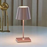 Nuindie mini LED oppladbar bordlampe, USB-C, rosa, IP54, dimbar