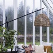 PR Home utendørs gulvlampe Cebu, svart/natur, høyde 190 cm