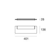 Skinny LED-vegglampe, anodisert aluminium, aluminium, PMMA, opp/ned