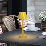 Lindby oppladbar LED-lampe Gaja, gul, USB, IP44, RGBW, dimbar