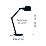 Medo skrivebordslampe, sandfarget, høyde 93 cm, E27