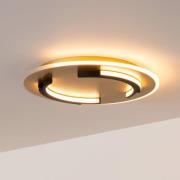 LED-taklampe Andreas, rund, Ø 40 cm, gull matt