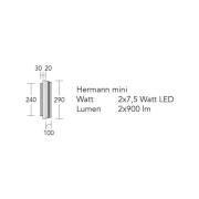 HerzBlut LED-vegglampe Hermann mini, eik natur, dimbar