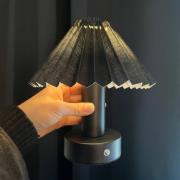 PR Home LED-bordlampe Tiara, svart/svart, tekstil