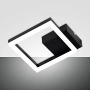 LED-vegglampe Bard, svart, 17 x 17 cm, metall, dimbar