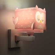 Dalber vegglampe Little Owl med støpsel, rosa