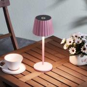 Lindby LED oppladbar bordlampe Esali, rosa, aluminium, 11 cm