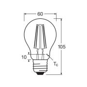 OSRAM LED-filamentpære E27 6,5W 827 4-pakning