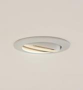 Prios innfelt taklampe Fibur, hvit, aluminium, Ø 8,2 cm