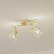 Lindby taklampe Piena, beige, 2 lyskilder, metall, 39 cm