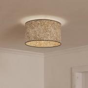 Butterburn taklampe, Ø 38 cm, beige/grønn, stoff