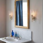 Dryden LED-vegglampe, baderom, med glasskjerm, IP44