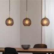 Dulce hengelampe, røykgrå/svart, glass, 3 lyskilder