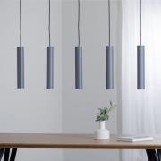 Hengelampe Brenta, grå, stål, lengde 110 cm, 5 lyskilder