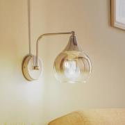 Vegglampe Monte i glass, 1 lyskilde, sølv