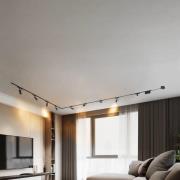 Skinnesystem 48V Lumaro, spots, 9 lyskilder, svart, 13,1 cm, dimbar