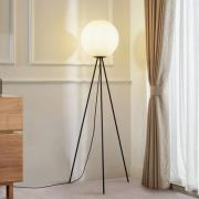 Lucande gulvlampe Kestralia, hvit, glass, Ø 35 cm, E27